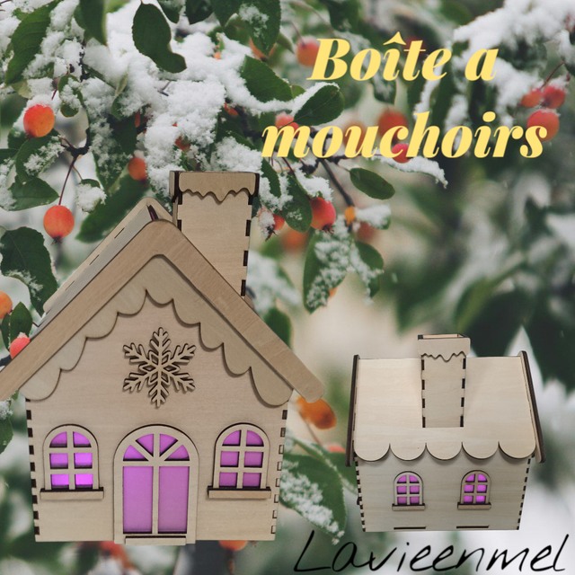 Boîte à mouchoir lumineuse en bois