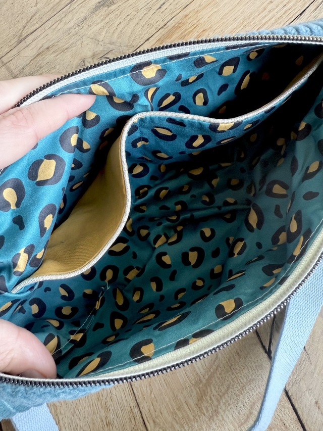 Sac Demi Lune velours côtelé - BLEU CLAIR