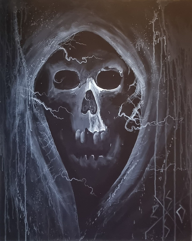Acrylgemälde, Schädel, ohne Rahmen, ca 100cm x 80cm