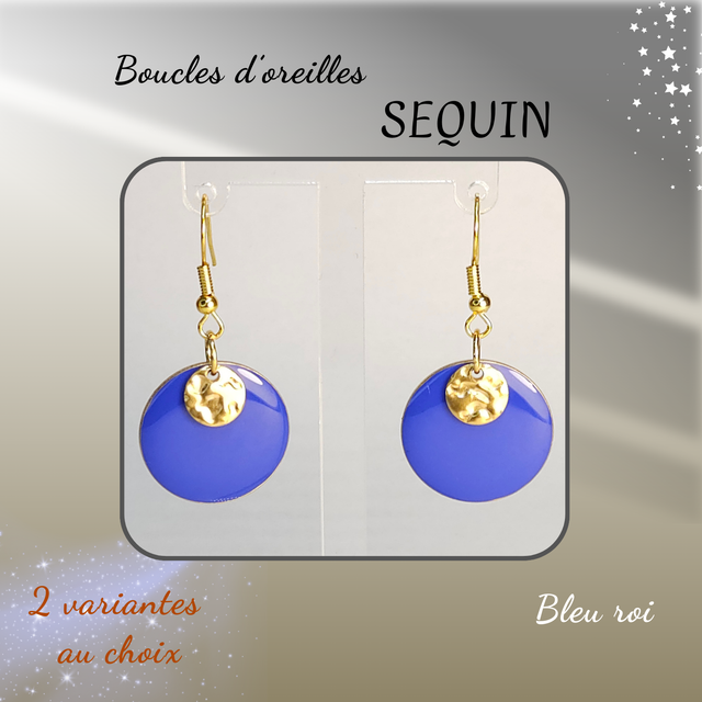 Boucles d&#039;oreilles SEQUIN - Bleu roi