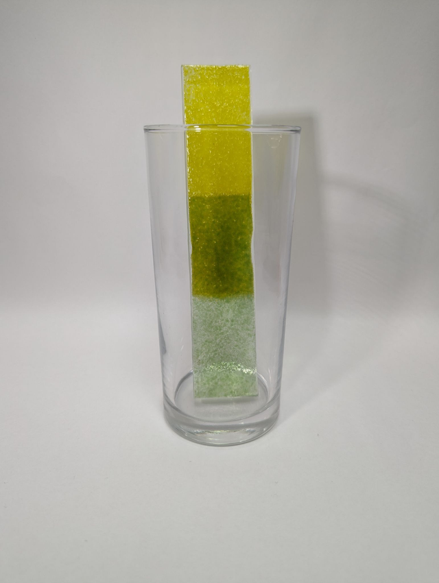 Touillette en verre superposer jaune et vert