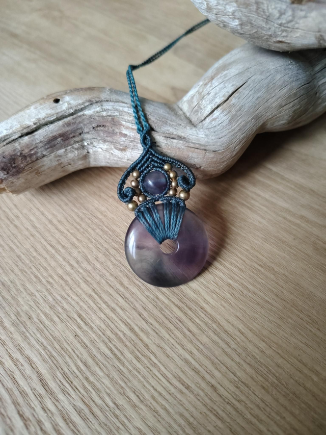 Collier donut Fluorite et laiton