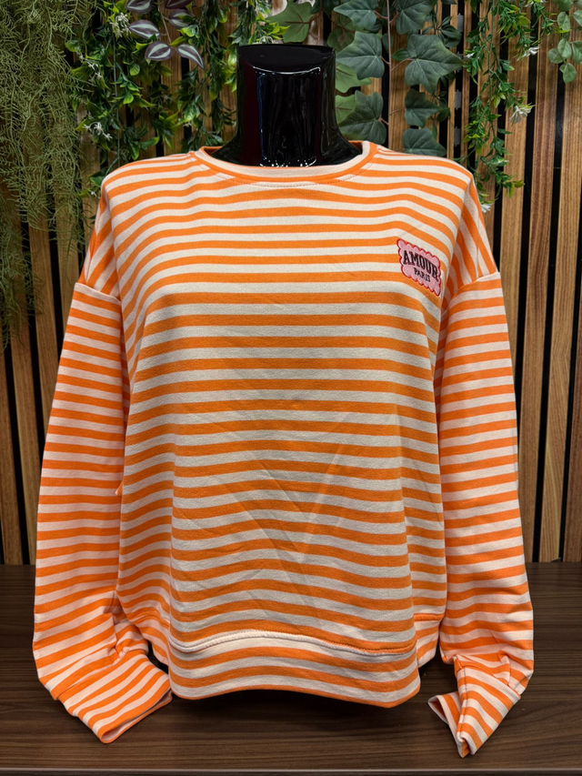 Sweater AMOUR - Oranje/beige