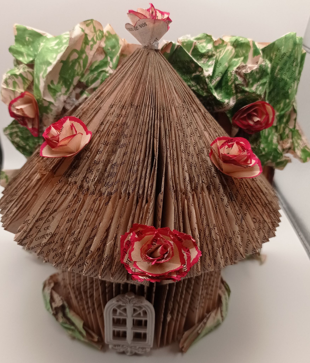 Maison avec fleurs rouges