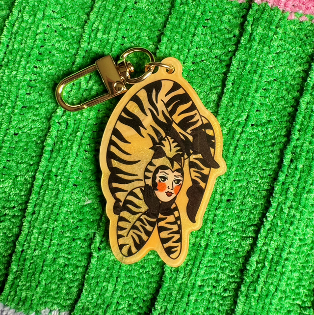 Pearlescent Tigeress Acrobat Keyring