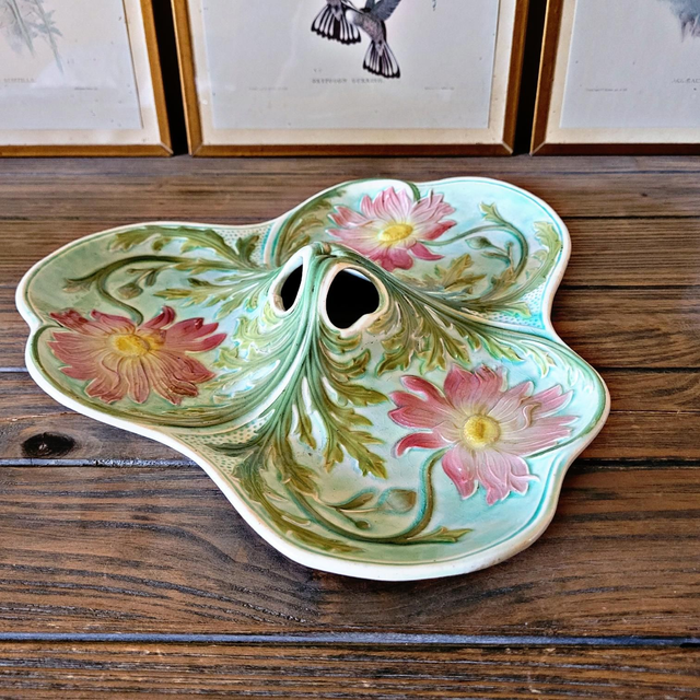 X Plat de service en barbotine KG Lunéville Saint Clément 