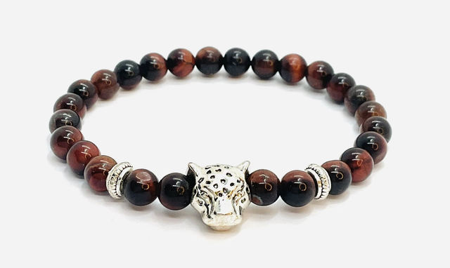 Bracelet « jaguar » œil de taureau 6 mm