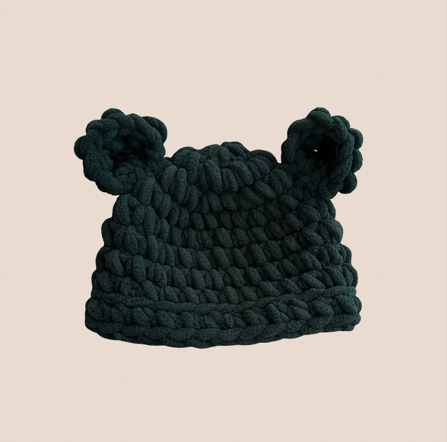 Teddy Bear Beanie Dark Green