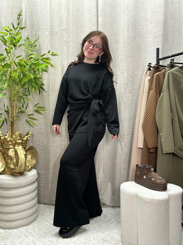 Chillset met strik zwart