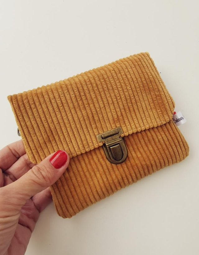 Portefeuille JIMMY velour ocre 