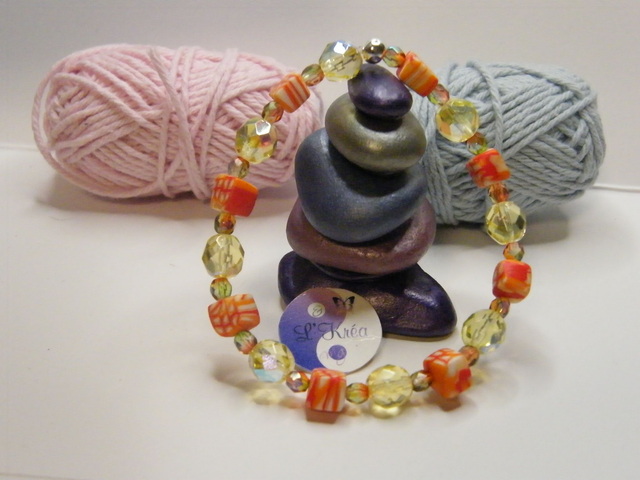 Perles Rouge/Orange/Blanc