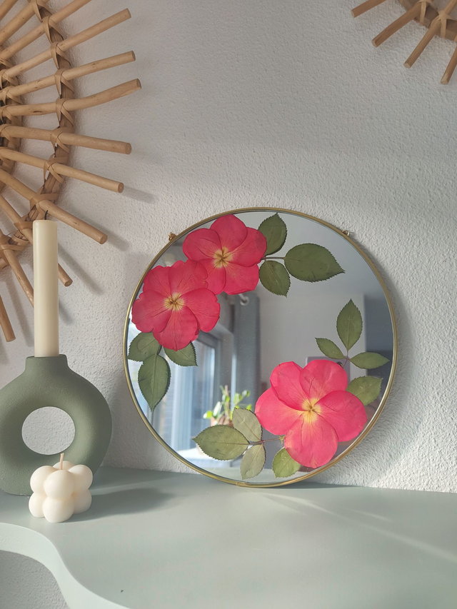 Miroir roses rouges grand format
