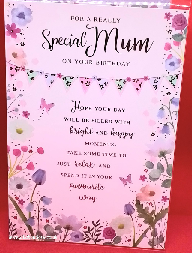 Mum Birthday Card Beautiful Floral Design Thoughtful Words 