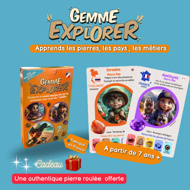 jeu des 7 familles Gemme explorer + une pierre roulée offerte (choix aléatoire)