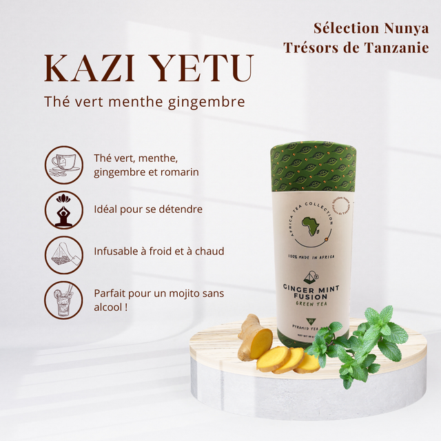 KAZI YETU Thé vert menthe gingembre 