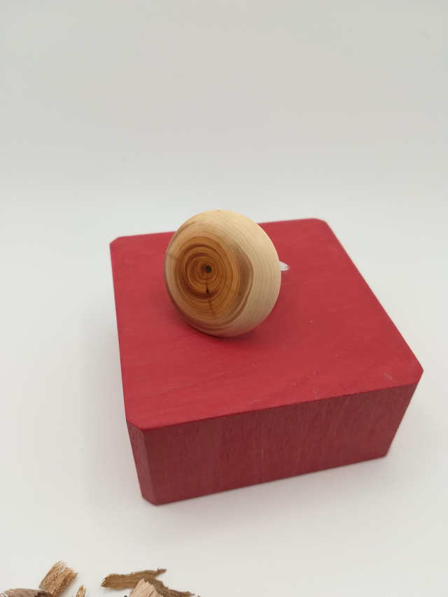 Bague réglable laiton argenté - Bois d'if