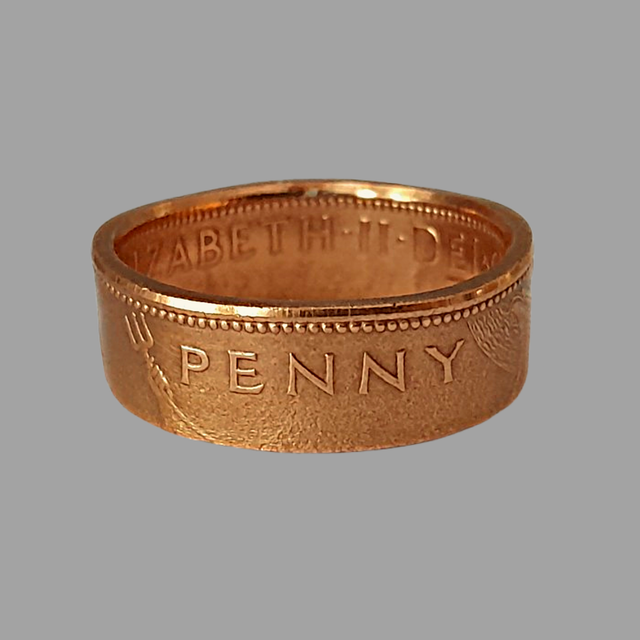 British One Penny 1966 Coin Ring