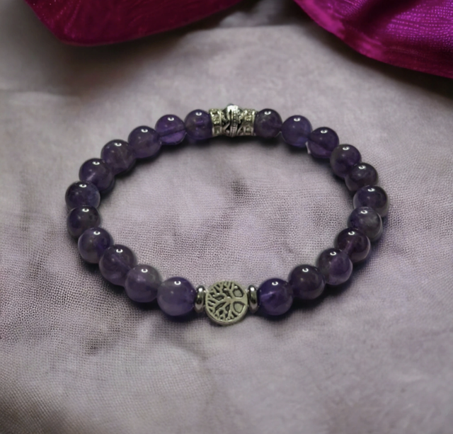 3ème Œil/Migraine/Bracelet en Améthyste / 8MM