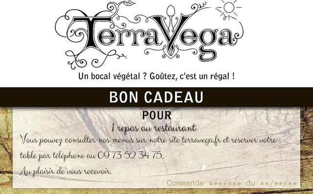 C) Bon cadeau pour un menu entrée-plat-dessert