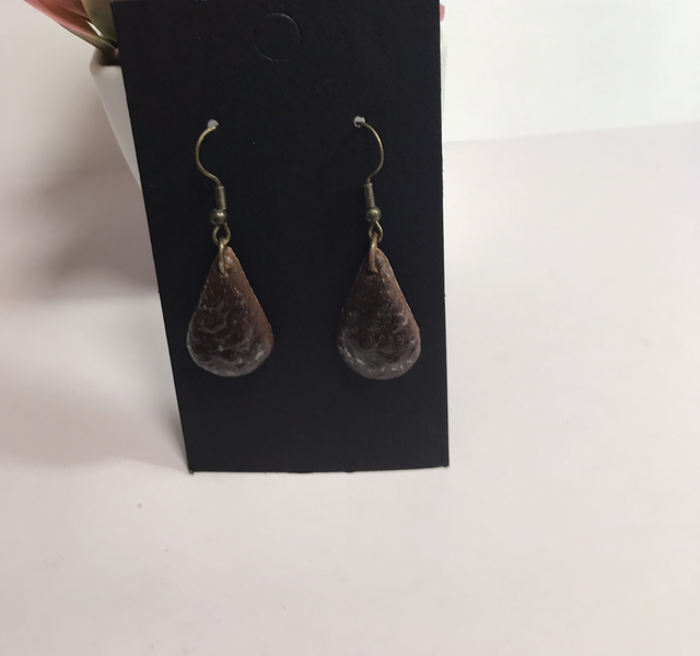 Brown Baked Dangling Earrings-BBD417
