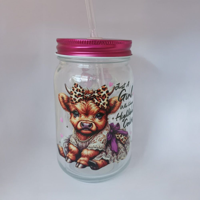 Highland Cow - Coffee mason jar