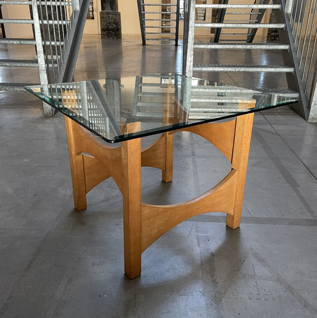 Mid-century coffee table wood and glass