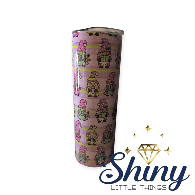 20oz Skinny Stainless Steel Christmas Gnome Tumbler