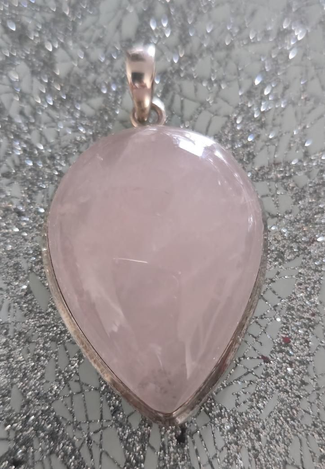 Sterling Silver Rose Quartz Pendant 