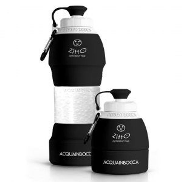 ZITTO ACQUAINBOCCA , BORRACCIA ECOSOSTENIBILE  BLACK