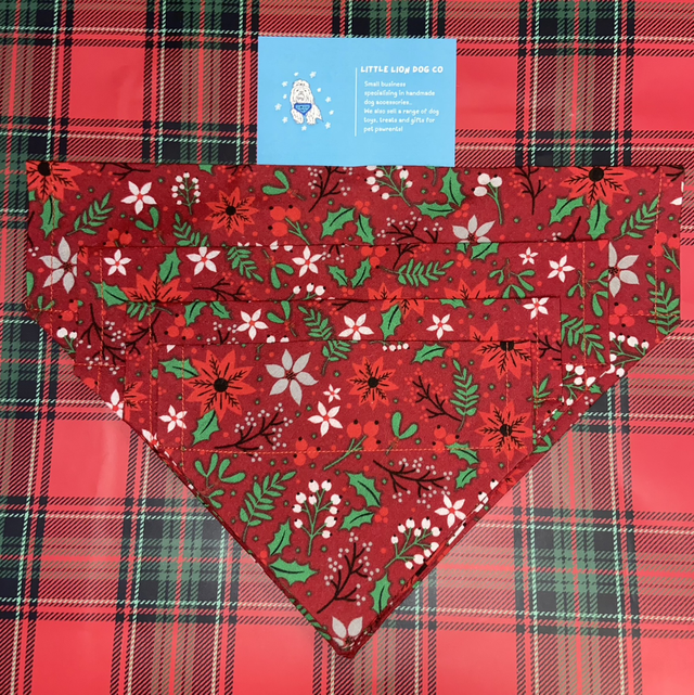 Handmade Puppy Poinsettia Dog Accessories 