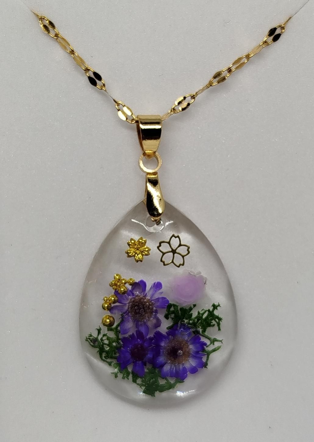 Collier pendentif Lou coloris violet 