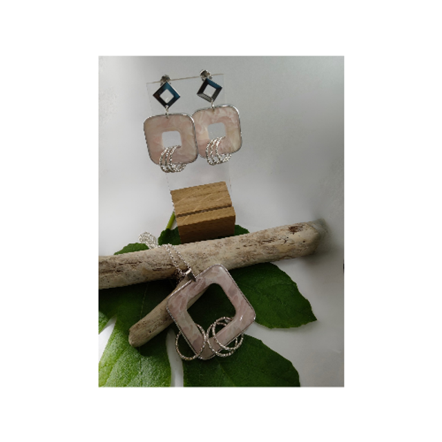 Collection faux quartz rose carré 