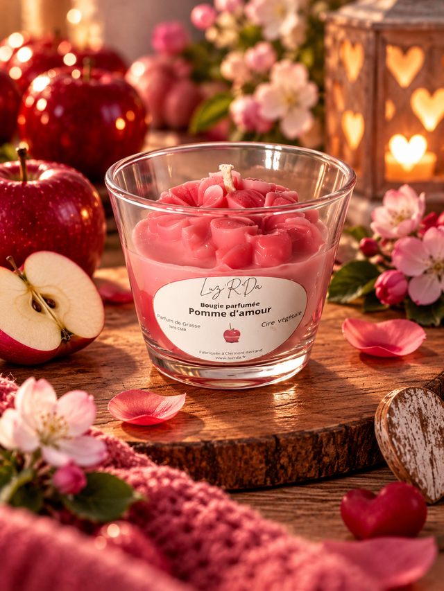 Bougie Déco - 80 grammes - "Pomme d'amour"