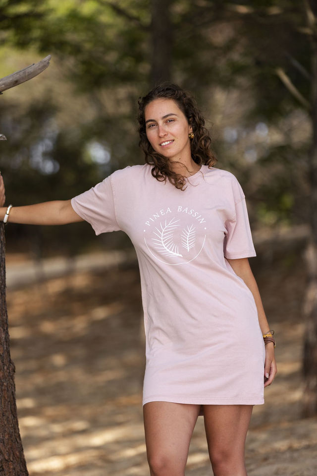 PLAGE - ROBE T-SHIRT ROSE PÂLE