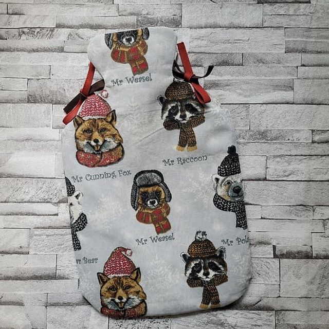 Housse pour bouillotte doublée animaux