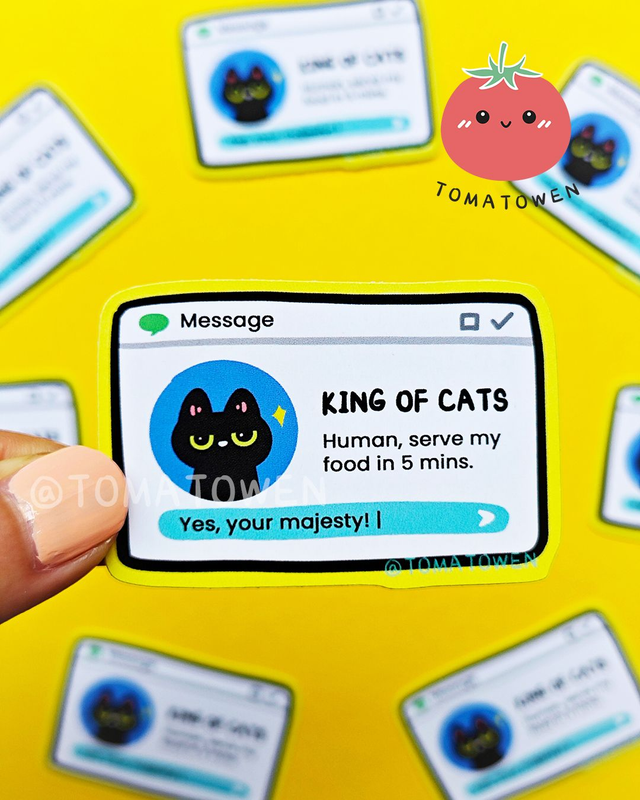 Sticker: King of cats message chat box
