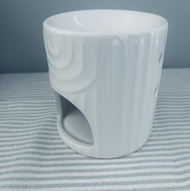 Brûle-parfum | Blanc rayures | ponts