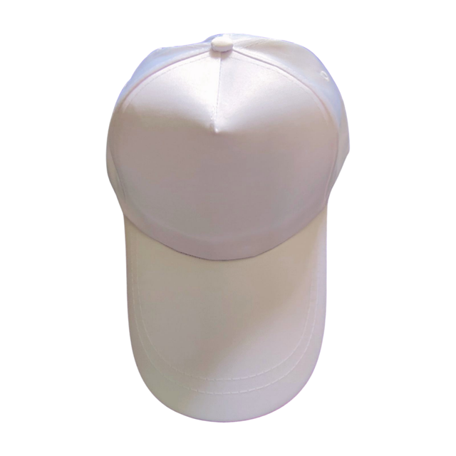 Casquette blanche 65 % Polyester 35 % Coton - Fermeture scratch