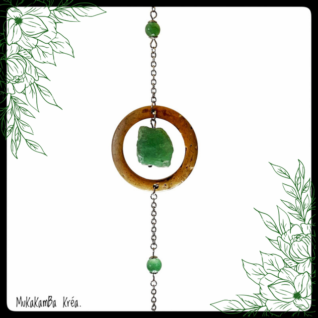 Attrape-soleil noix de coco et pierre brute