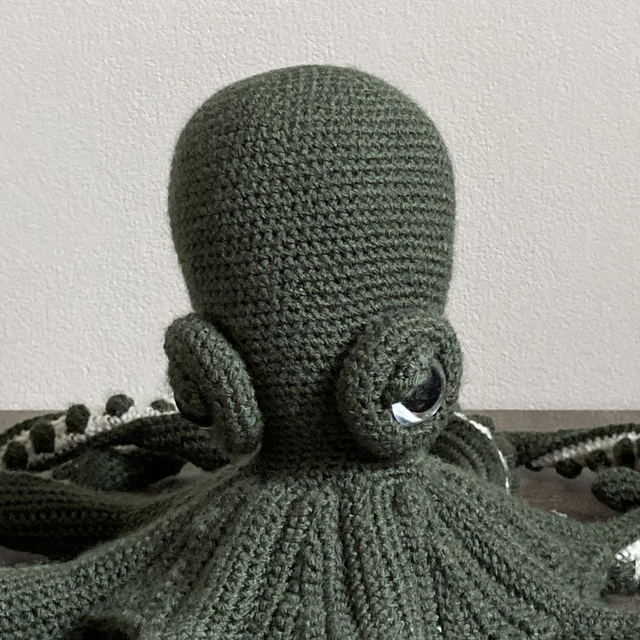 Peluche Paul le poulpe vert au crohet