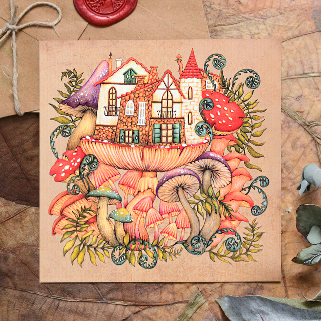 &quot;Mushi Village&quot; postcard