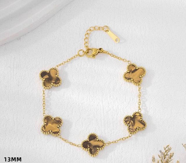 Bracelet trèfle marron