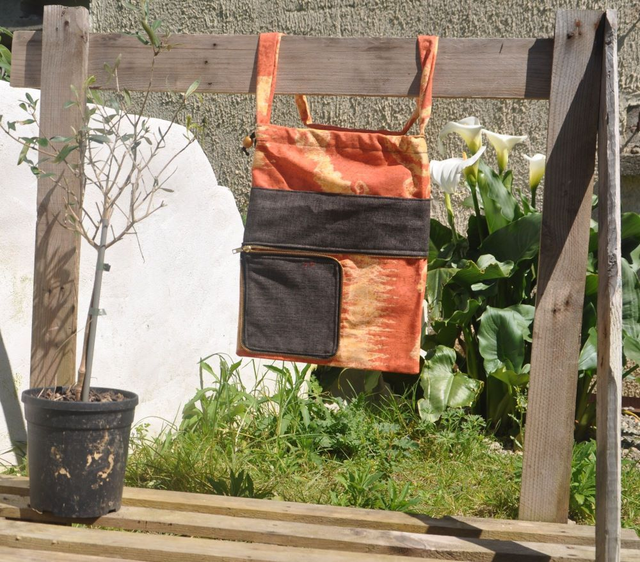 Sac extensible "orange - rouge"