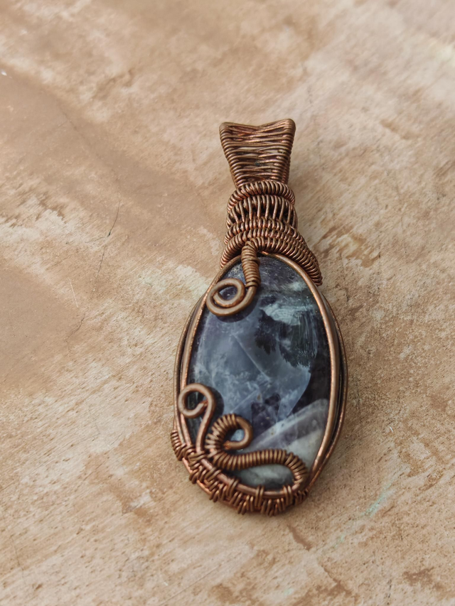 Pendentif Améthyste chevrons  