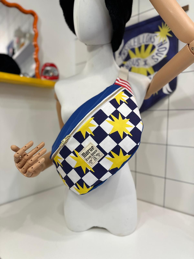 sac banane XXL damier soleil Bleu (collab X aliboron)