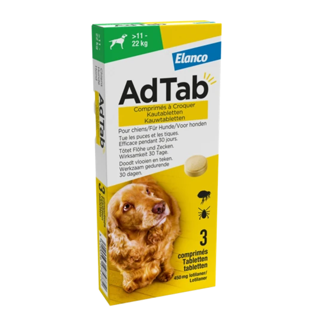 AdTab 450 mg kauwtabletten voor honden (>11 - 22 kg)