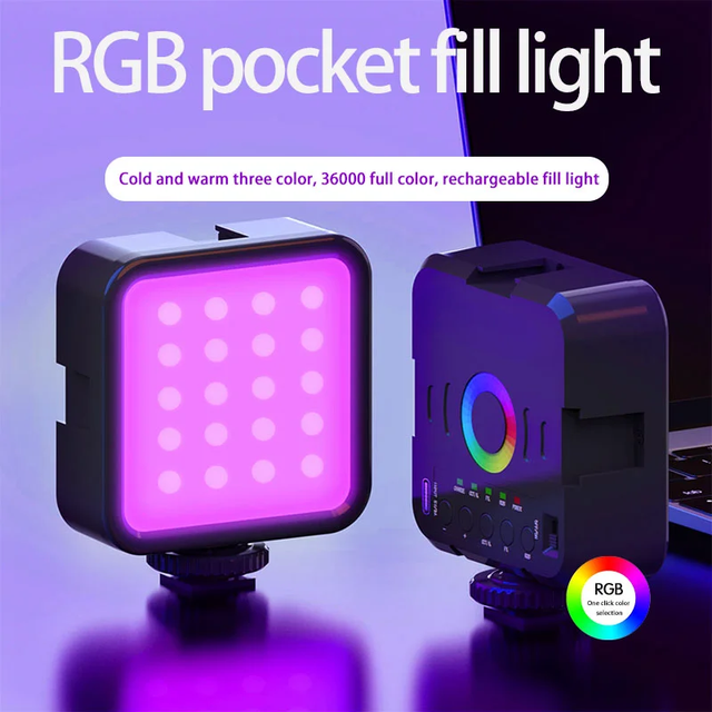 Luz LED RGB portátil para fotografía 