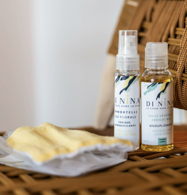 POCHON DOUBLE DEMAQUILLAGE ABRICOT - DI NINA