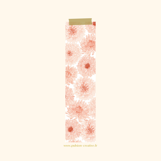Marque-page aquarelle - Dahlias -