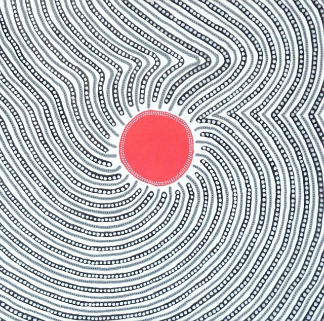 Peinture "Petit vortex rouge no. 1" - 20 x 20 cm